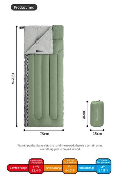 Naturehike L150 Sleeping Bag for Adults 3 Season Ultraligt Outdoor Camping Sleeping Bag Travel Warm Envelope Sleeping Bag
