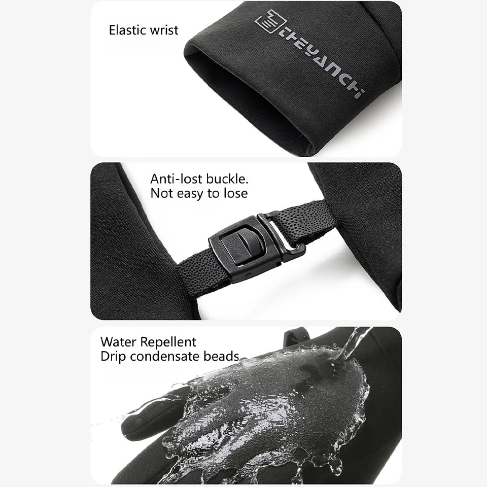 KoKossi Winter Waterproof Cycling Gloves Anti-Slip Thermal Gloves Touch Screen Running Cycling Driving Ski Hiking Warm Glove