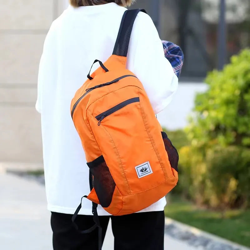 Outdoor camping, mountain climbing, cycling, travel sports backpack, neutral style, large capacity foldable storage,