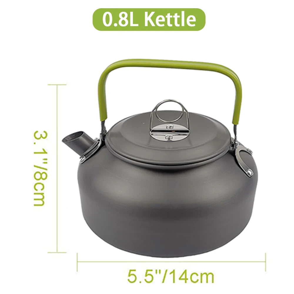 Camping Cooking Set Portable Lightweight Aluminum Camping Pot Set Hiking Picnicking Outdoor Travel Cooking Utensils Set