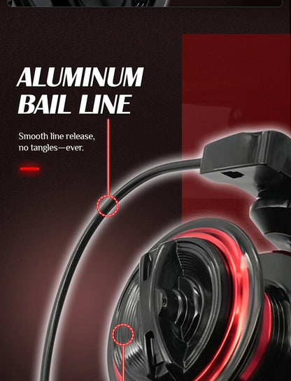 ROOBLINOS NX Fishing Reel 5.2:1 1000-6000 Max Drag 9KG Spinning Reels Metal Spool Reel Drag Fishing Reel,Fishing Accessories