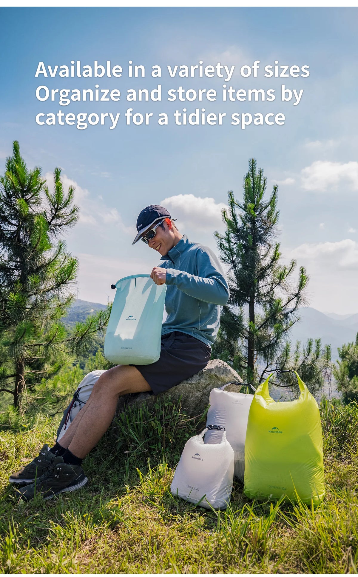 Naturehike Rolled Storage Bag Outdoor Travel Hiking Lightweight Waterproof Vacuum Compression Dispenser Bags Portable Organizer