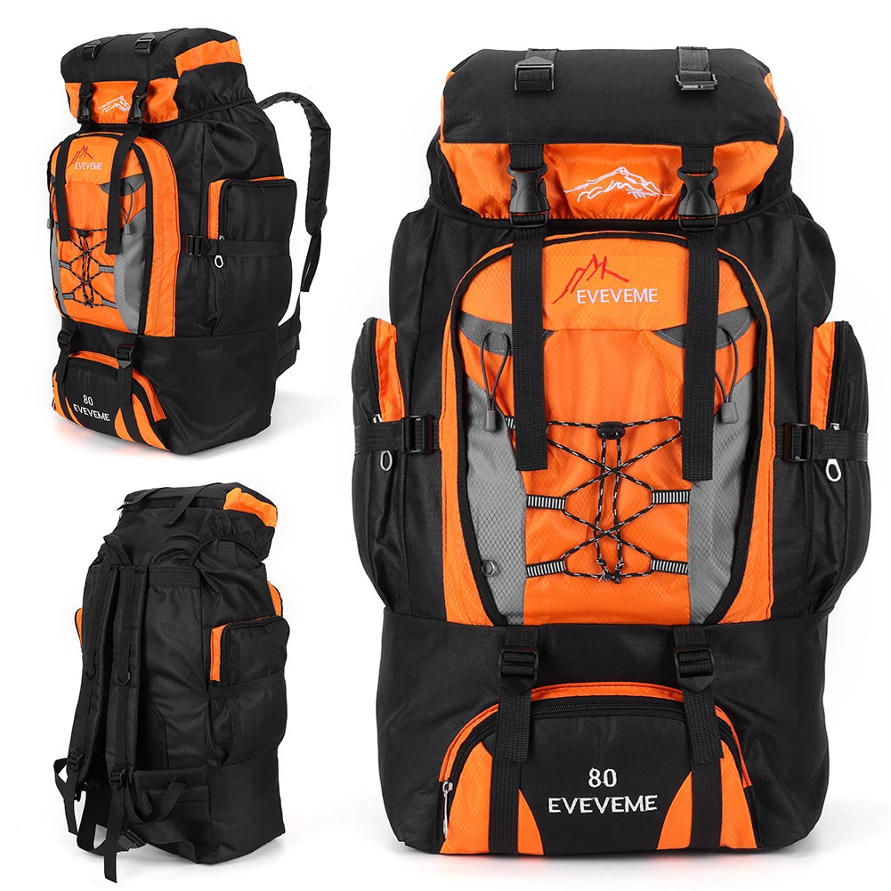 80L Travel Backpack Camping Bag For Men Large Hiking Bag Tourist Rucksack Waterproof Outdoor Sports Climbing Mountaineering Bags