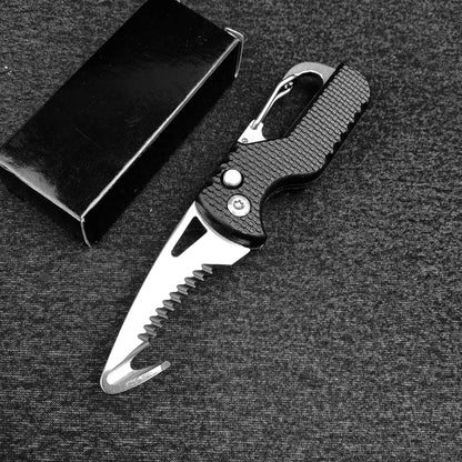 Portable Folding Knife Express Package Knife Gift Keychain Serrated Hook Knife Outdoor Camping Carry-on Survival Tool Box Opener