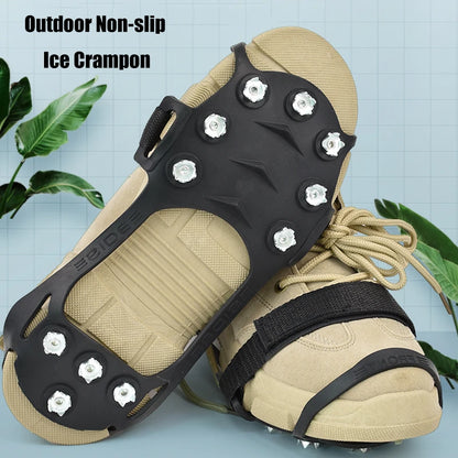 11 Teeth Crampons Outdoor Hiking Climbing Snow And Ice Gripper Anti-slip Covers for Winter Shoes Spikes Snow Shoe Accessories
