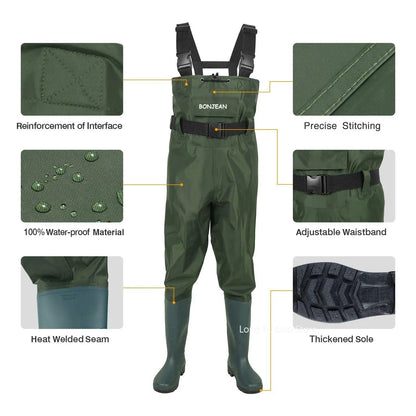 Waterproof Fishing Waders with Boots