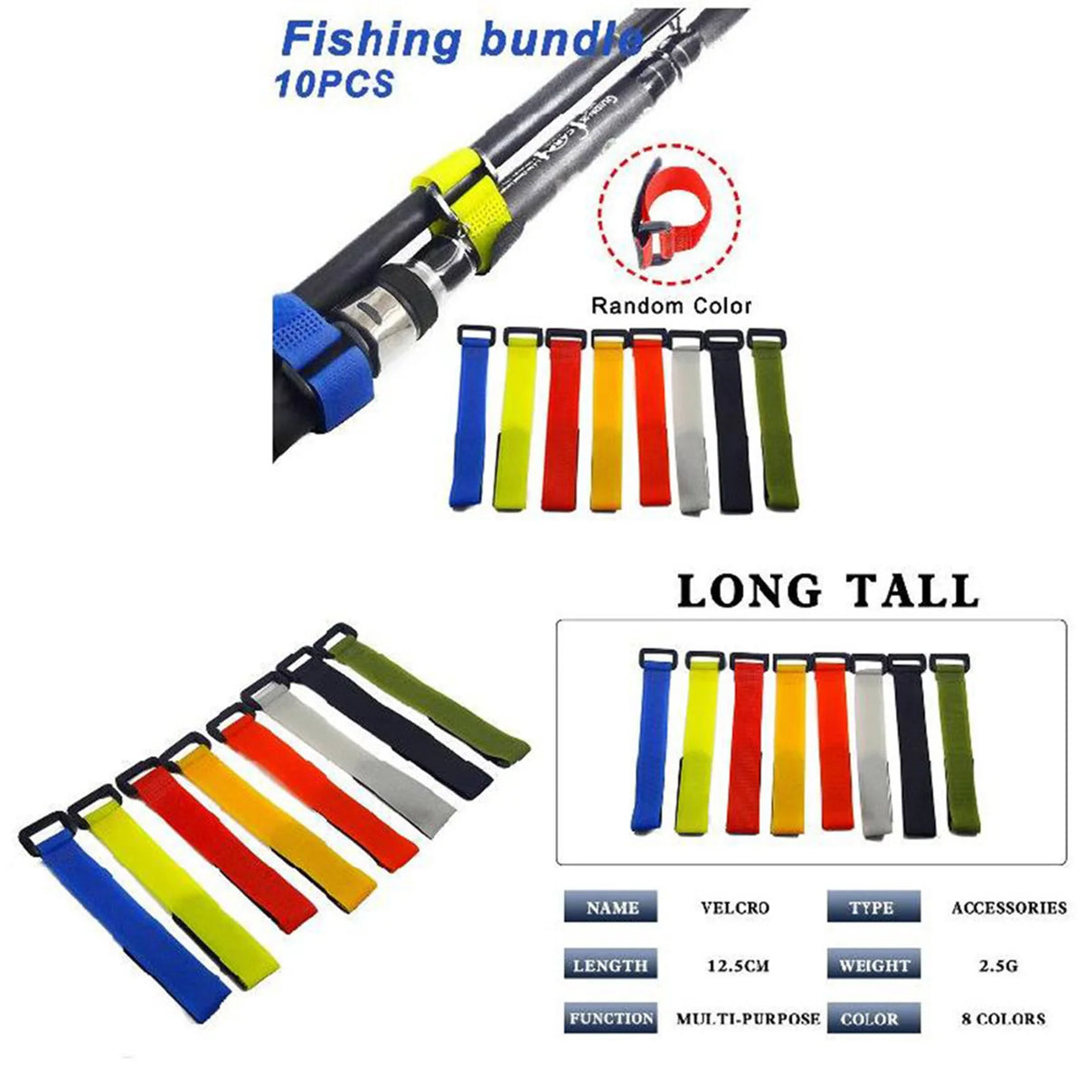 Fishing Rod Tie Straps (10 Pack)