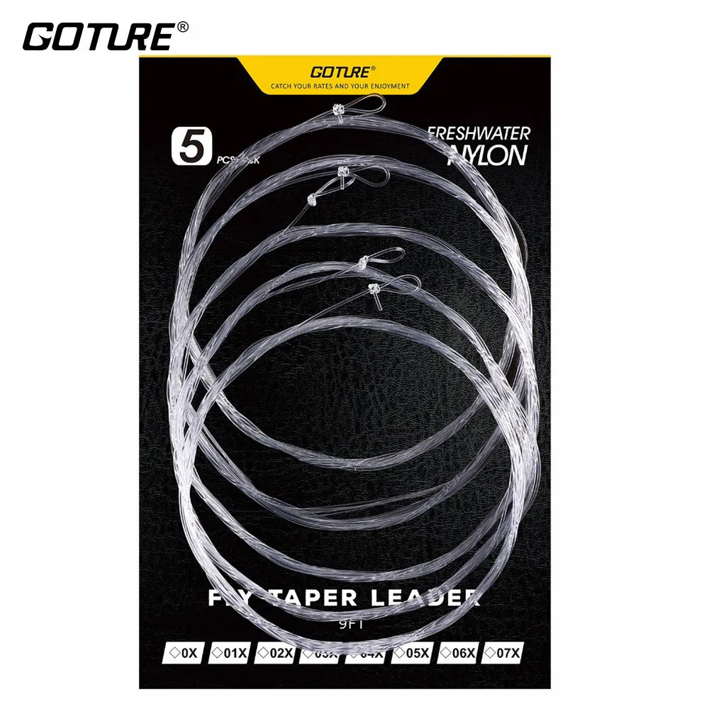 Goture Tapered Fly Leaders 9ft (5 Pack)