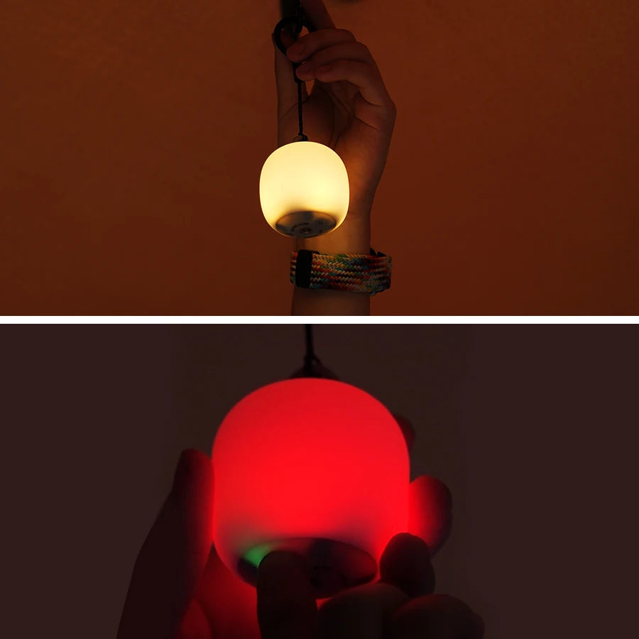 Soomloom Rechargeable LED Camping Lantern Cute Egg-Shaped Squeeze Light 3mode Soft Silicone Lamp for Outdoor Use & Cozy Ambience