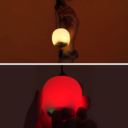 Soomloom Rechargeable LED Camping Lantern Cute Egg-Shaped Squeeze Light 3mode Soft Silicone Lamp for Outdoor Use & Cozy Ambience
