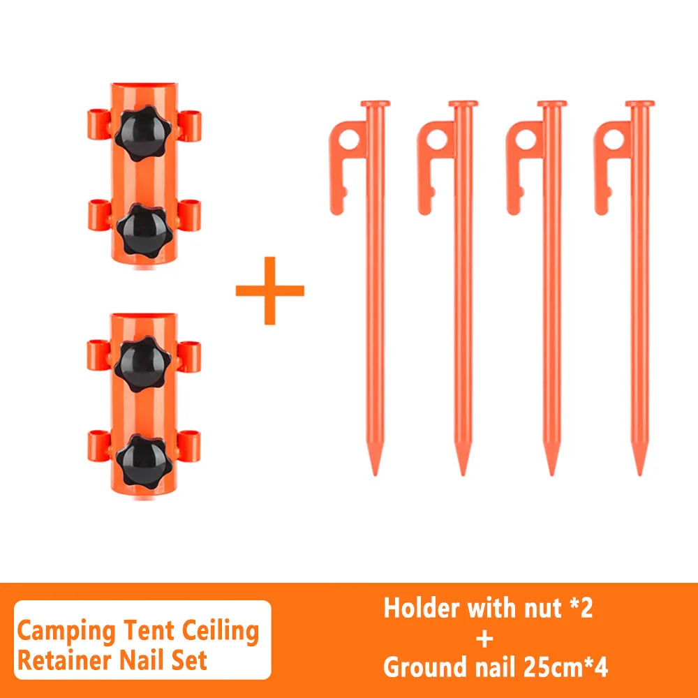 Portable Tent Holder Tent Nails Set Canopy Rod Fixed Tube Reinforced Wind proof Awning Rod Holder for Outdoor Camping Fishing