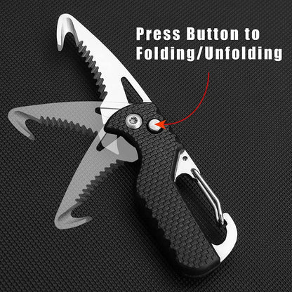 Portable Folding Knife Express Package Knife Gift Keychain Serrated Hook Knife Outdoor Camping Carry-on Survival Tool Box Opener