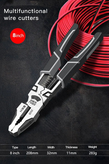AIRAJ 7/8/9 Inch Wire Pliers Sharp Large Opening Stripping Pliers Industrial Grade Multifunctional Hardware Manual Tools