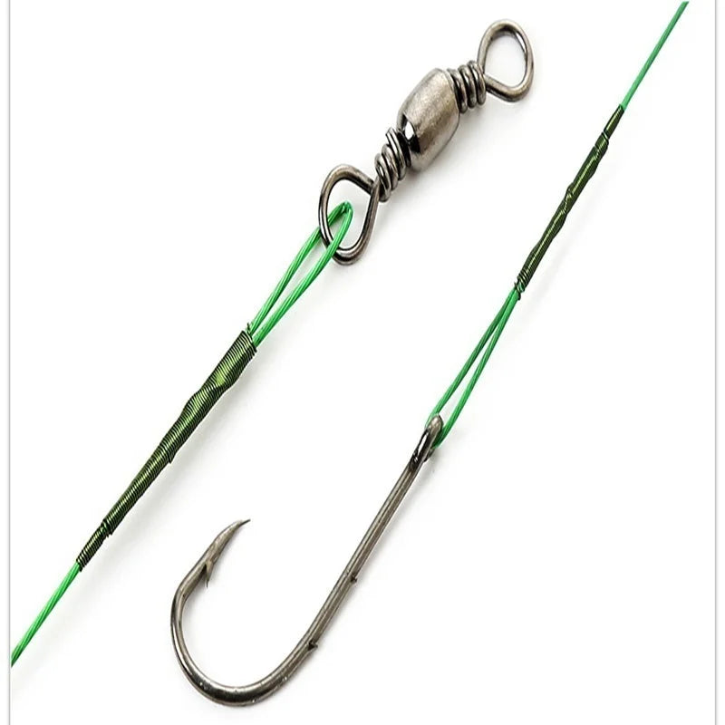 FLYSAND Steel Wire Leaders with Hook (20 Pack)