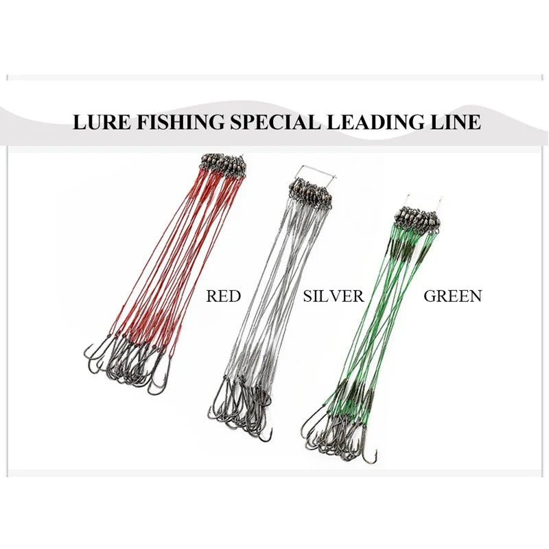 FLYSAND Steel Wire Leaders with Hook (20 Pack)