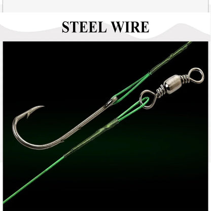 FLYSAND Steel Wire Leaders with Hook (20 Pack)