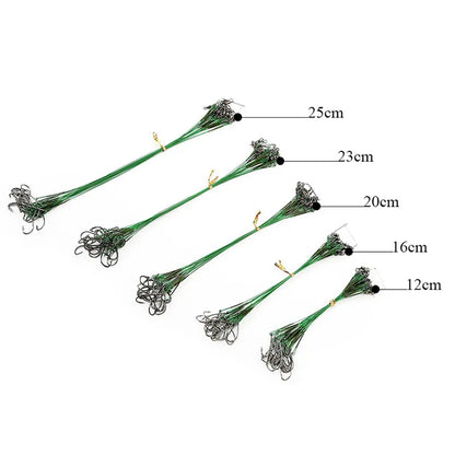 FLYSAND Steel Wire Leaders with Hook (20 Pack)