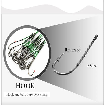 FLYSAND Steel Wire Leaders with Hook (20 Pack)