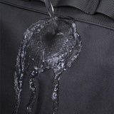 Waterproof black travel backpack with multiple compartments