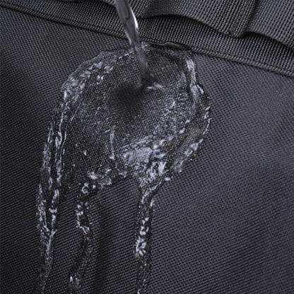 Waterproof black travel backpack with multiple compartments