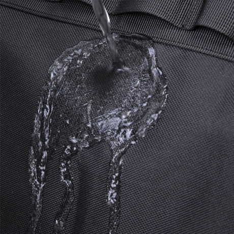 Waterproof black travel backpack with multiple compartments