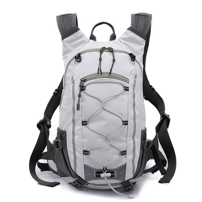 White 20L hiking backpack with multiple compartments