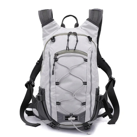 White 20L hiking backpack with multiple compartments