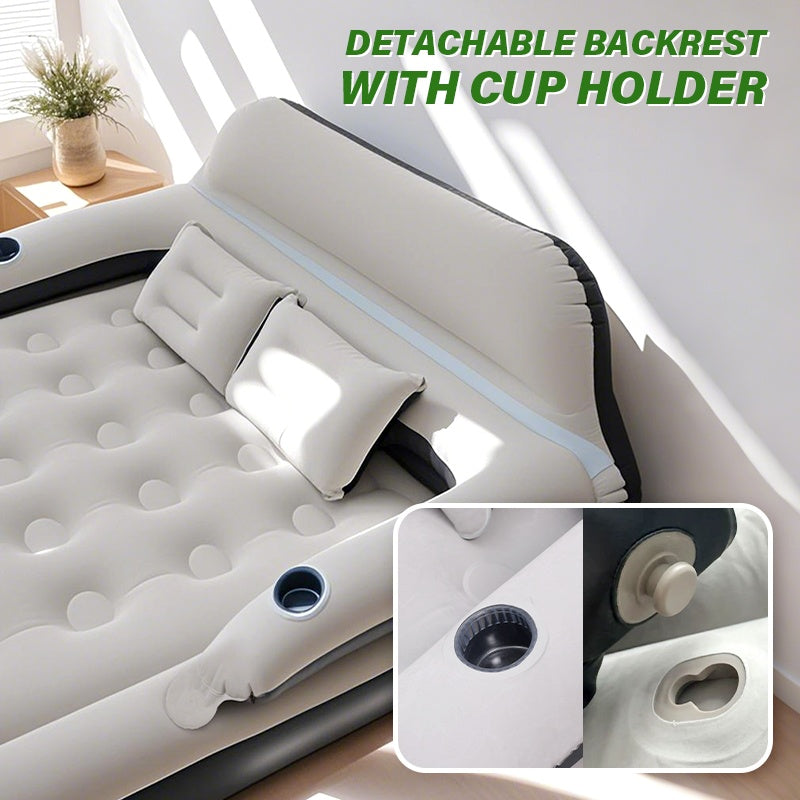 [Automatic Inflatable Mattress] Automatic Double Bed Inflatable Mattress with Backrest Pillow | Portable Air Cushion Outdoor Camping Home Inflatable Mattress Bed with Inflatable Pump