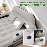 [Automatic Inflatable Mattress] Automatic Double Bed Inflatable Mattress with Backrest Pillow | Portable Air Cushion Outdoor Camping Home Inflatable Mattress Bed with Inflatable Pump
