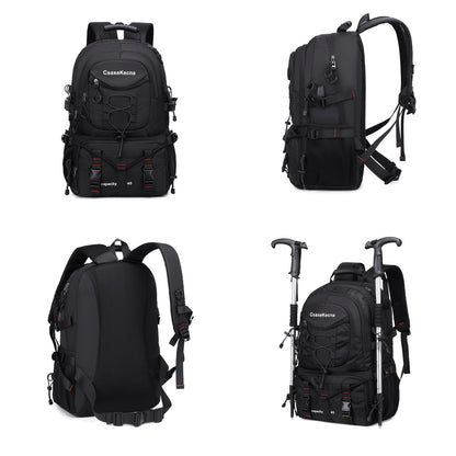 [40L CsakeKecna Backpack] CsakeKecna 40L Lightweight Hiking Backpack | Large Capacity Travel Climbing Rucksack with Laptop Compartment, USB Powered, Adjustable Straps, Zip Closure, Polyester Lining - Solid Color for Men and W