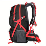 Universal Climbing Backpack, Lightweight Travel, Multifunctional, Hiking, Alphabet Pattern, Hard Shell, Black, with Zipper Closure, Hip Adjustment, Nylon Fabric, Utility Pocket, Cord Embellishment, Wipe with Damp Cloth, for L