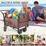 Collapsible Folding Wagon Cart, Convertible beach chair, Large Capacity Camping Wagon, Can hold up to 400 lbs, All Terrain Foldable Wagon, Heavy Duty Utility Wagon Cart For Grocery Outdoor Beach Gardening Shopping Fishing