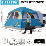 UNP SUV Tent For Camping, 6-person Car Camping Tent, SUV Tailgate Tent For Outdoor, Easy Set Up Tent With Rainfly 10'x9'x78in (H)
