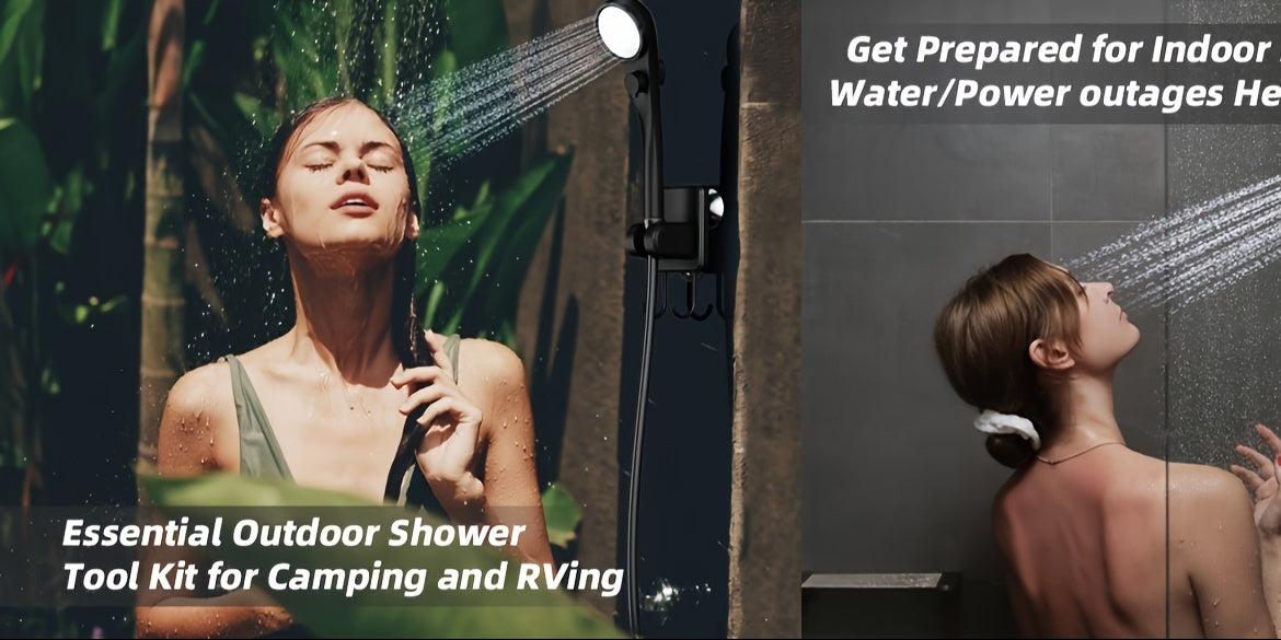 [Portable Shower] 6000mAh Portable Camping Shower | 5 Gallon Foldable Bucket & Filtered Shower Head - Battery/USB Powered Outdoor Shower for Hiking, Beach, Travel, Pet Bath, Car Washing, Surf & Boat Cleaning, Highquality Comp