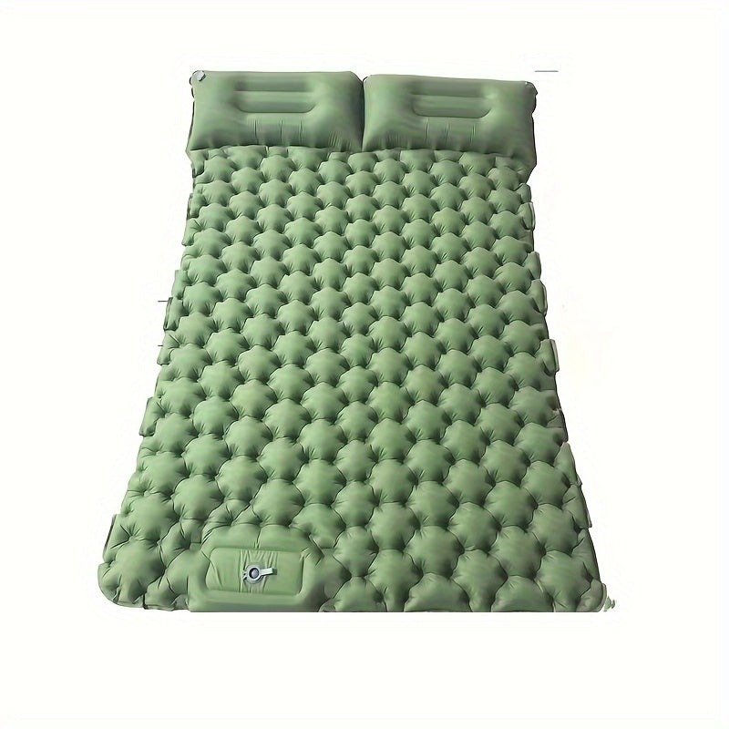 Portable 2-Person Waterproof TPU Coated Camping Air Mattress - Inflatable Bed with Built-in Pump, Compact Sleeping Pad, Carry Bag, and Repair Kit for Outdoor Camping, Hiking, Backpacking