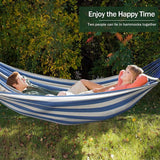 2-Person Anti-Flip Camping Hammock with Striped Design - Spacious Double Hammock with Quick-Setup Straps & Durable 100% Polyester Fabric for Couples, Friends - Perfect for Backyard, Beach, Hiking & Outdoor Adventures, Beach H