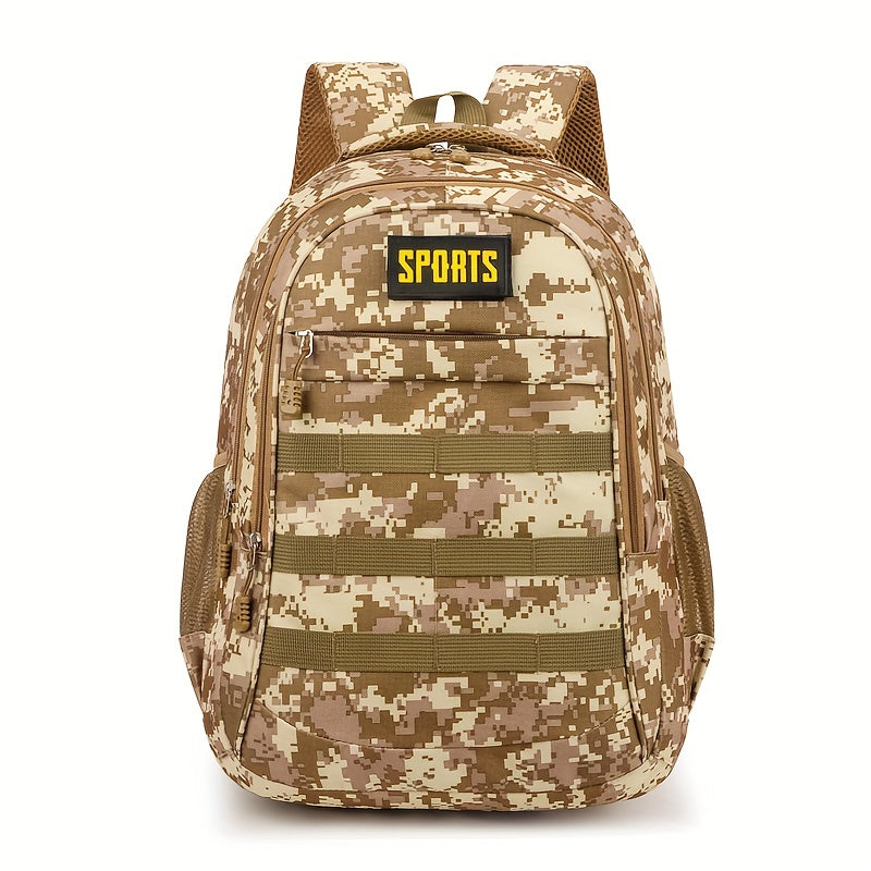 Men'S Camo Large Capacity Backpack - Durable Nylon, Multiple Compartments, Zip Closure, Ideal for Hiking, Travel & School, Outdoor Backpack|Camouflage Backpack|Secure Zipper Closure, Backpack for Trave
