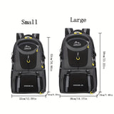 OGEHUAFEE 40L Adventure Backpack - Black with Yellow Accents, Adjustable Straps, Multiple Compartments, Durable Nylon, Ideal for Hiking, Travel, and Everyday Use, Travel Gear | Adjustable Strap Backpack | Durable Zippers