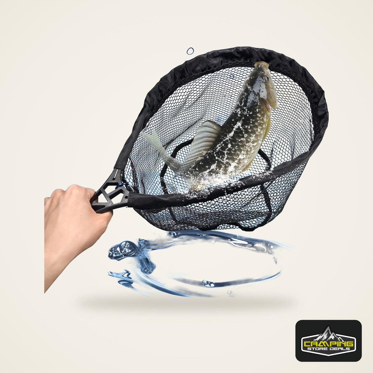 ANFS Foldable Rubber Mesh Trout Net with Bag