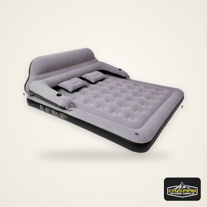 [Automatic Inflatable Mattress] Automatic Double Bed Inflatable Mattress with Backrest Pillow | Portable Air Cushion Outdoor Camping Home Inflatable Mattress Bed with Inflatable Pump