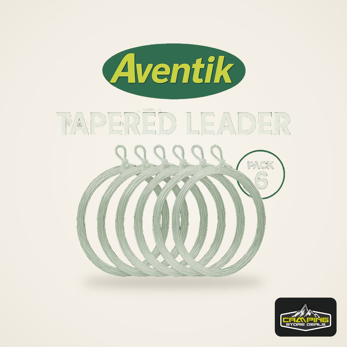 Aventik Nylon Tapered Leaders 9-15ft (6 Pack)