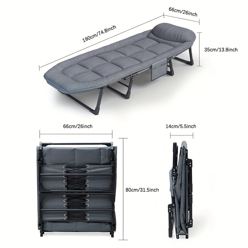 1pc Sleeping Cots For Adults, Portable & Foldable Bed With Mattress And Pillow, Heavy Duty Sturdy Frame For Camping, Travel, Room, Office