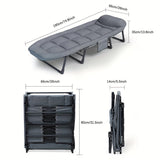 1pc Sleeping Cots For Adults, Portable & Foldable Bed With Mattress And Pillow, Heavy Duty Sturdy Frame For Camping, Travel, Room, Office