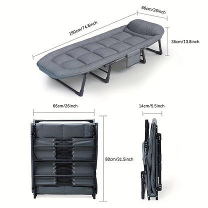 1pc Sleeping Cots For Adults, Portable & Foldable Bed With Mattress And Pillow, Heavy Duty Sturdy Frame For Camping, Travel, Room, Office