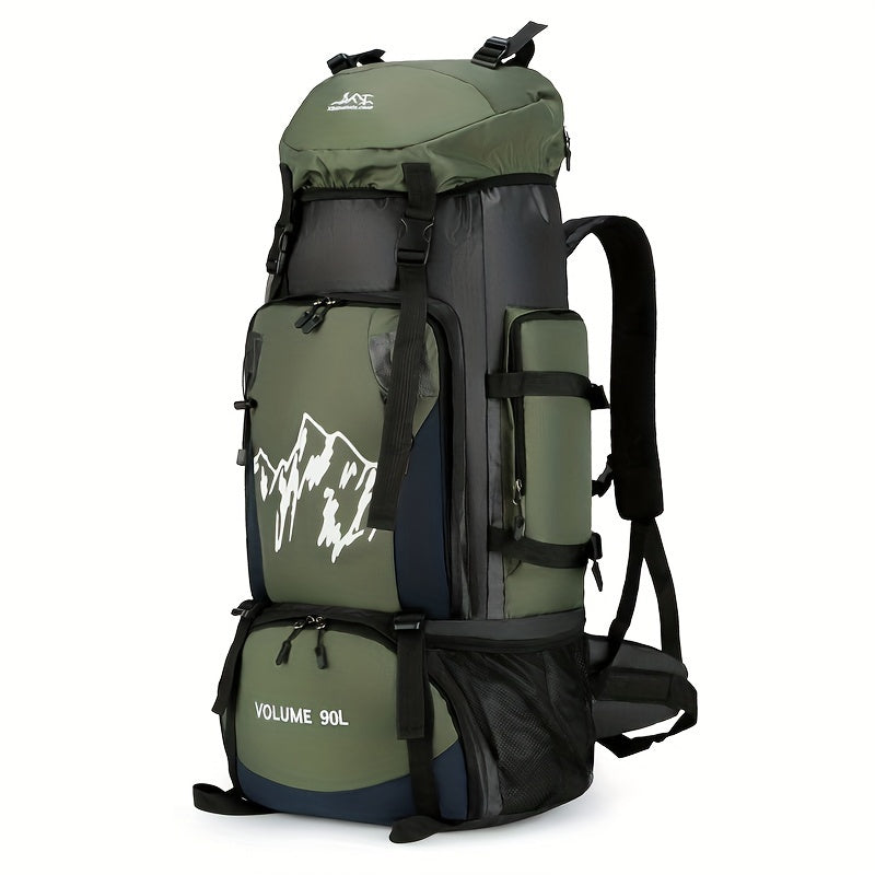 [Large Capacity | Durable] Lightweight 90L Travel Backpack | Large Capacity, Durable Nylon, Adjustable Straps | Red & Black for Hiking, Camping, and Outdoor Adventures