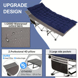 Camping Sleeping Cots with cotton-padded/Velvet Mattress, 900lbs Double Layer Oxford Portable Folding Cots for Garden, Camping, Hiking, Outdoor, Home, Office, Lightweight, Stable, Durable