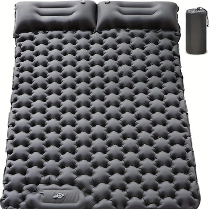 Portable 2-Person Waterproof TPU Coated Camping Air Mattress - Inflatable Bed with Built-in Pump, Compact Sleeping Pad, Carry Bag, and Repair Kit for Outdoor Camping, Hiking, Backpacking