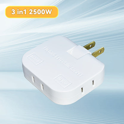 Universal 110V/220V Rectangle Portable Power Socket Adapter with Collapsible Converter - USB Slot and Power Supply - Travel-Friendly Compact Design for Worldwide Use