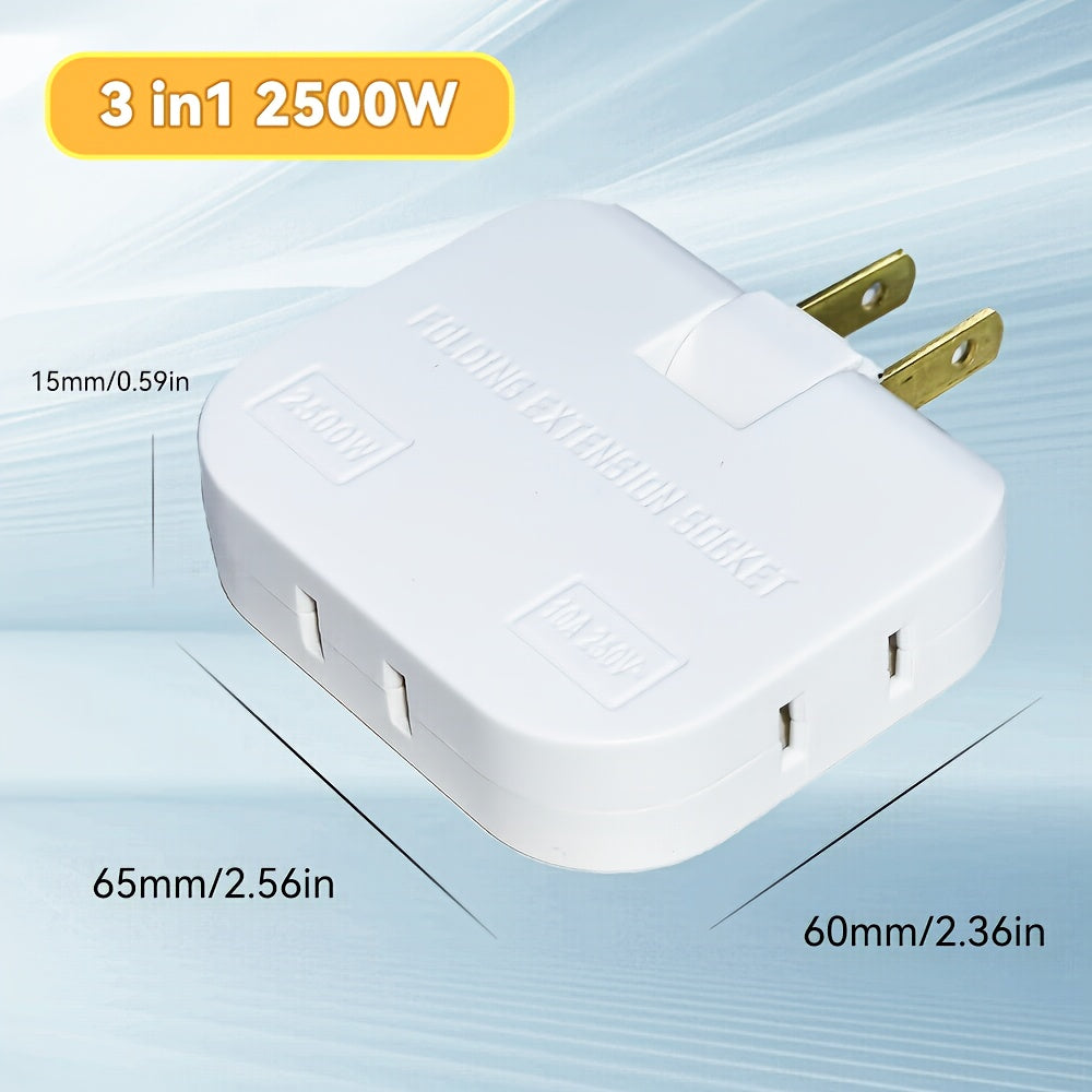 Universal 110V/220V Rectangle Portable Power Socket Adapter with Collapsible Converter - USB Slot and Power Supply - Travel-Friendly Compact Design for Worldwide Use
