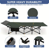 Camping Cots for Adults with Mattress, Chaise Lounges Folding Outdoor Camping Travel Cot with Pad 900LBS(Max Load), Lightweight, Stable, Durable Folding Bed with Carrying Bag